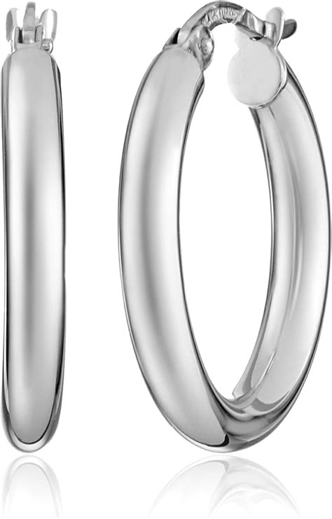 Duragold 14k White Gold Hoop Earrings Amazon Ca Jewelry