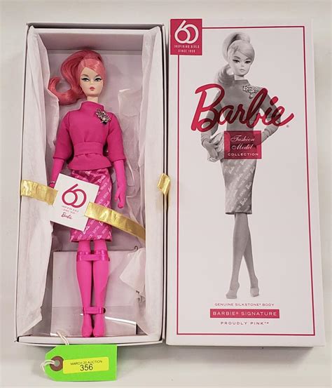 Bid Now Barbie Signature Proudly Pink Porcelain Doll Invalid Date Edt