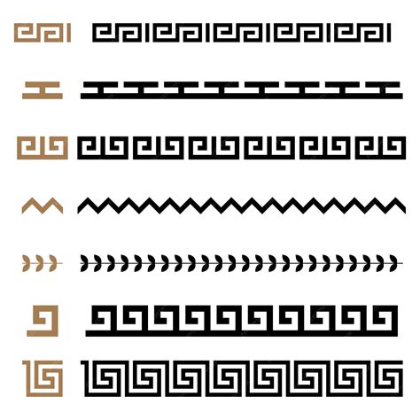 premium vector set of ancient greek seamless ornament constructor borders frames pattern