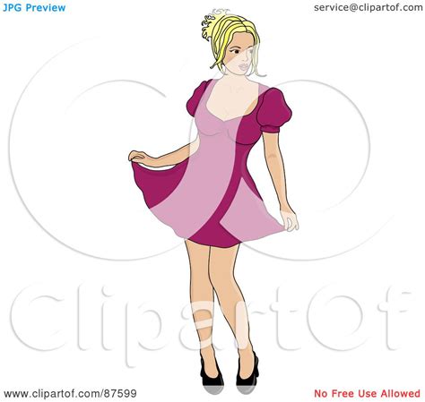 royalty free rf clipart illustration of a gorgeous blond caucasian woman striking a flirty