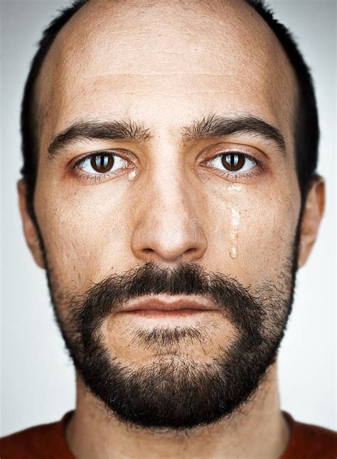 The Crying Man With Tears On Face Closeup Stock Photo Image Of Abuse