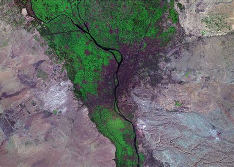 Cairo Egypt Satellite Image Map World Cities