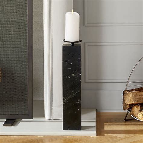 Black Marble Pillar Candle Holders Large Cre8 Nyc