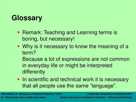PPT - Glossary of Analytical Chemistry Terms (GAT) PowerPoint ...