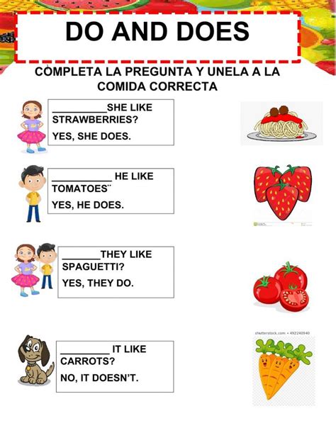 Do And Does Interactive Worksheet English Lessons For Kids Free