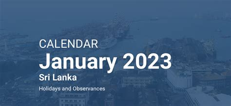 January 2023 Calendar Sri Lanka