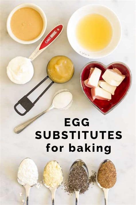 Download my free egg substitute chart and learn the best egg substitutes for all of you baking from cookies to cakes and everything in between! Baking Substitutes for Eggs | Substitute for egg, Healthy ...