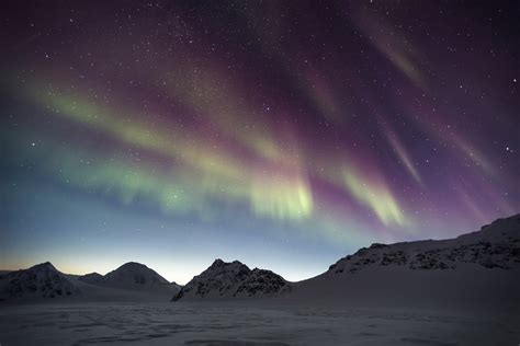 Northern Lights Above The Stunning Arctic Landscape ...