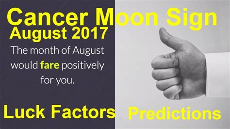 Although the above horoscope chart has been cast according to our location, the information on this page is updated according to eastern standard. Cancer Kark August 2017 Horoscope. Cancer Lucky Factors ...