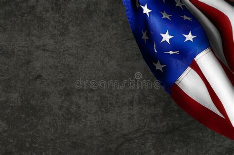 Us Flag On Concrete Background Background For Creating A Postcard Or