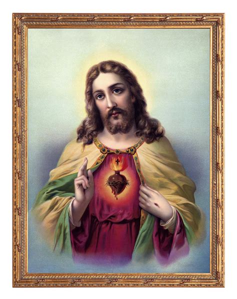 Sacred Heart Of Jesus Traditional Sacred Heart Of Jesus Framed Art