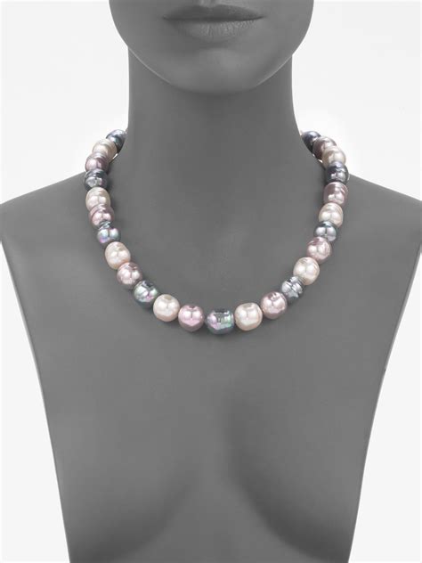 Majorica 14mm Multicolor Baroque Pearl Necklace20 Lyst