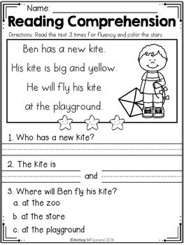 Free printable reading comprehension worksheets kindergarten. FREE Kindergarten Reading Comprehension (Spring Edition) | TpT