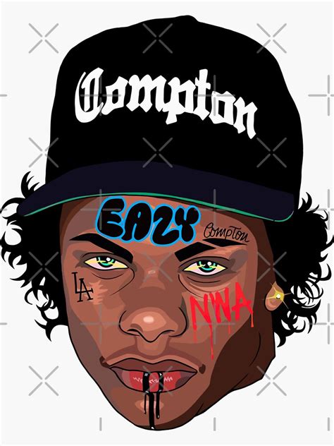 Eazy E Nwa Compton Art Sticker For Sale By Rapfantasy Redbubble