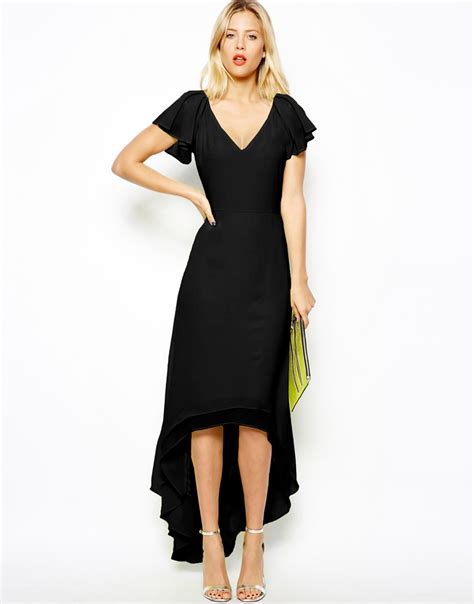 Asos High Low Hem Maxi Dress In Black Lyst