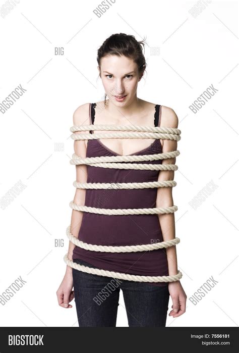 Woman Tied Rope Image Photo Free Trial Bigstock