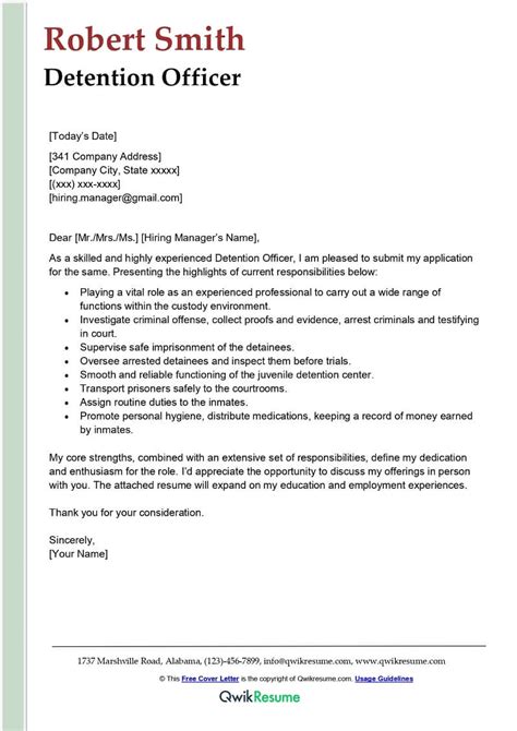 Probation Officer Cover Letter Examples Qwikresume