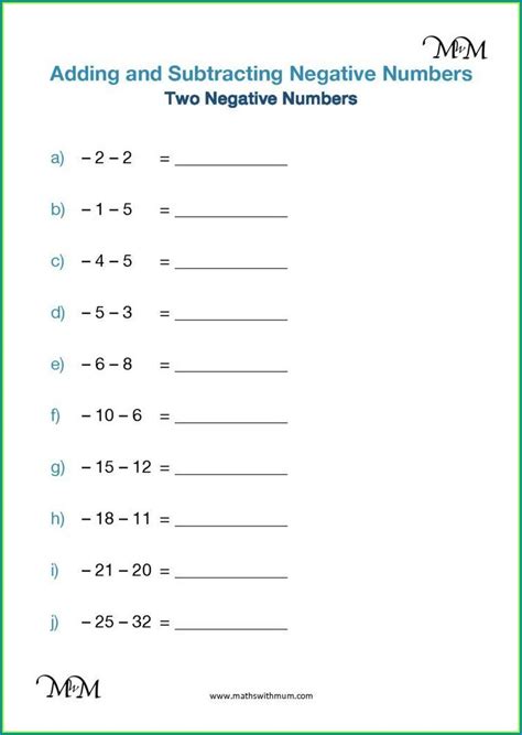 Number Line With Negative Numbers Up To 20 Worksheet Resume