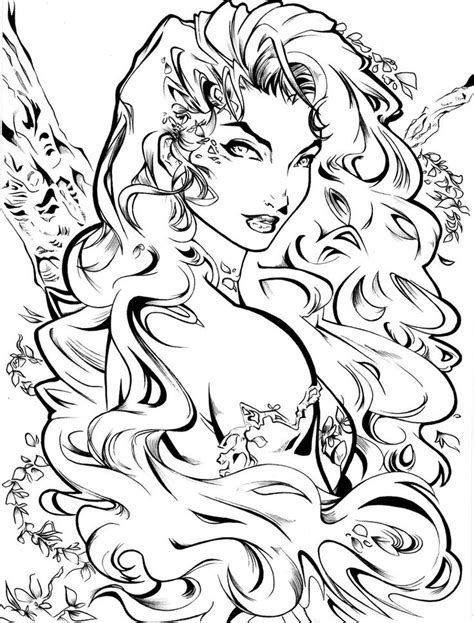 Poison Ivy By Artcrawl On Deviantart Adult Coloring Pages Adult