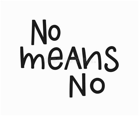 No Means T Shirt Quote Lettering Stock Illustration Illustration Of