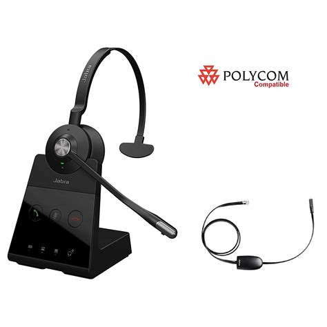 Jabra Engage 65 Monoehs Polycom Phone Wireless Headset Bundle