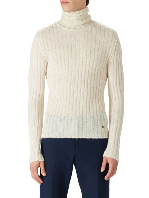Gucci Alpaca And Wool Turtleneck Sweater In Natural For Men Lyst