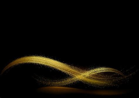 Abstract Shiny Gold Waves On Dark Background 619340 Vector Art At Vecteezy