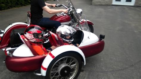 With the sidecar mounted on the right side of the bike, handling is totally different depending on which way you're turning. Custom motorcycle with sidecar, kids in sidecar, double ...
