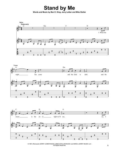 Stand By Me Guitar Tab By Ben E King Guitar Tab 83258