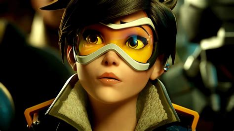 Video Game Characters Video Game Girls Face Dark Hair Tracer