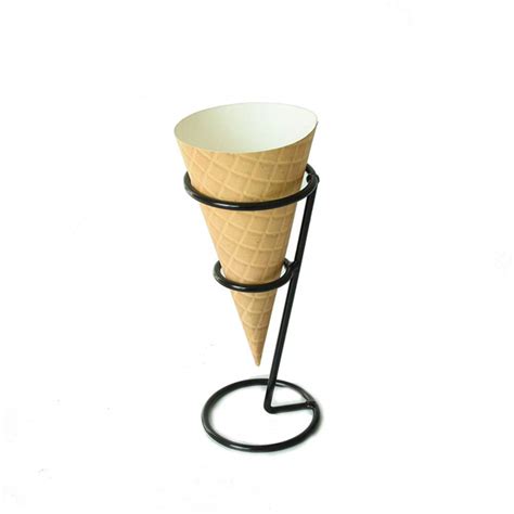 Buy Ice Cream Cone Holder Stand Black Metal Waffle Cone Holder For