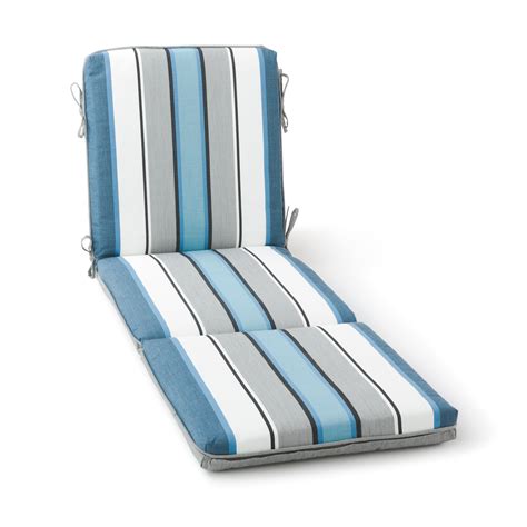 better homes and gardens striped outdoor chaise lounge cushion in blue 73 x 21