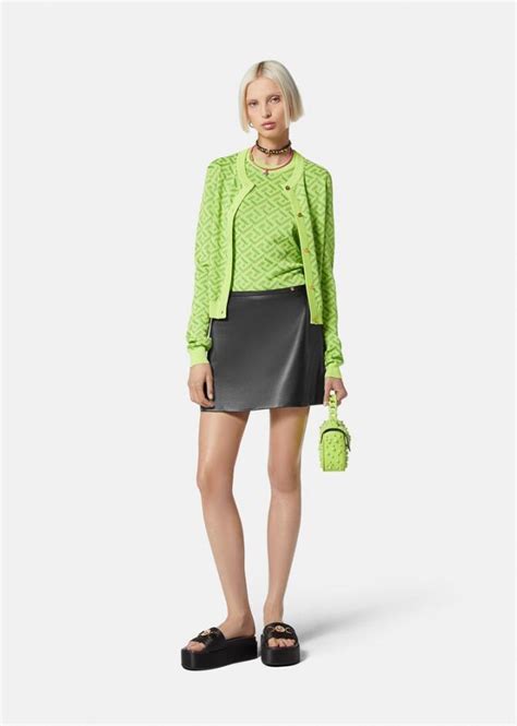 Versace Medusa Leather Mini Skirt Women Skirts • Regarti