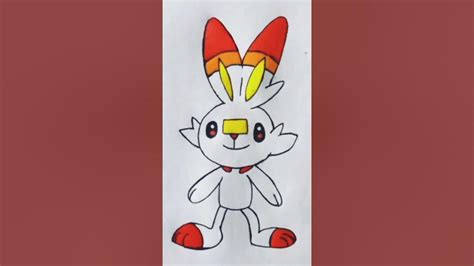 Pokemon Journeys Drawing How To Draw Scorbunny From Pokemon Easy Step By Step Shorts