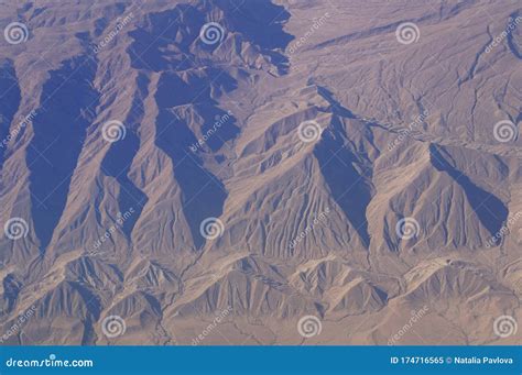 Mountain Landscape Aerial View United Arab Emirates Stock Image
