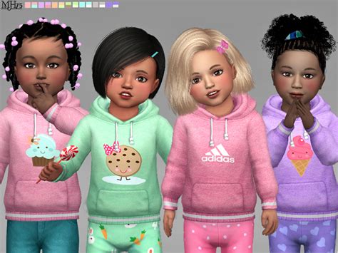 The Sims Resource S4 Toddler Hoodies 2 F