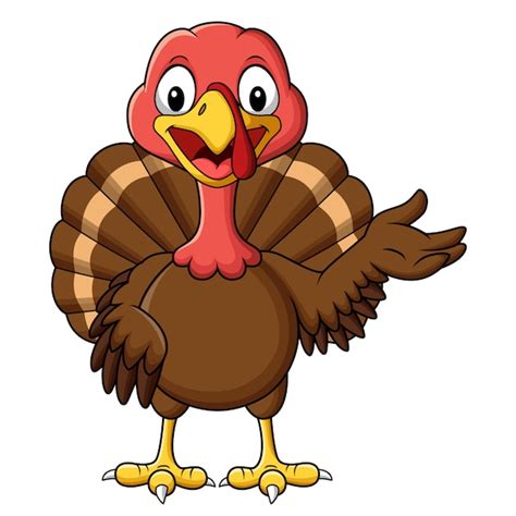 Premium Vector Cartoon Smiling Turkey Bird Presenting