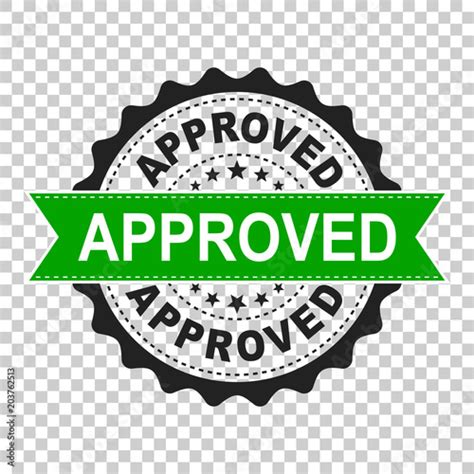 Approved Seal Stamp Vector Icon Approve Accepted Badge Flat Vector