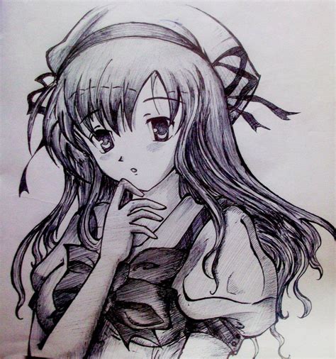 Cute Anime Girl Sketch Drawing