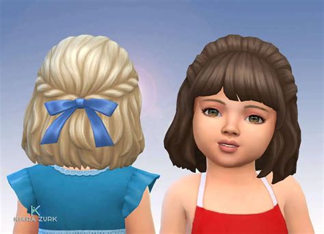 Curly Semi Up For Toddlers ~ Mystufforigin Sims 4 Hairs
