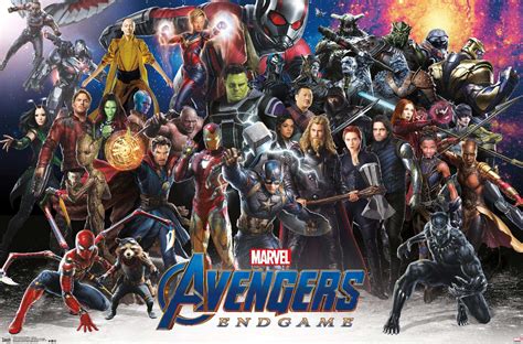 Marvel Cinematic Universe Avengers Endgame Lineup Poster Walmart