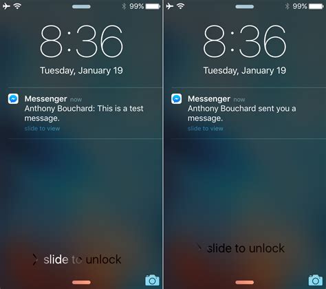 Hide Facebook Messenger notification previews from the Lock screen for ...