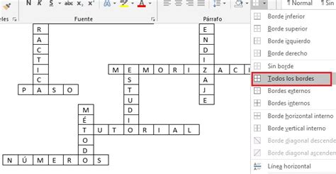 ¿cómo Crear Rápida Y Fácilmente Un Crucigrama En Microsoft Word Una