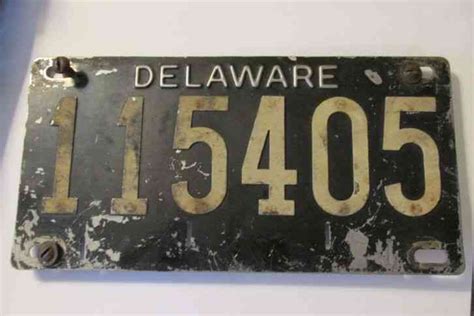 Vintage Antique Delaware License Plate
