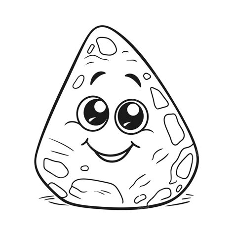 Cartoon Happy Rock With Eyes Coloring Pages Outline Sketch Drawing