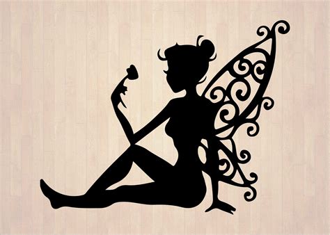 Fairy Fairies Silhouettes Svg Clipart Dxf Fairytale Fairy Fairy