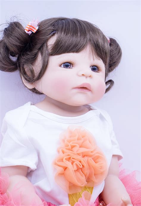 Npk 55cm 23inch Lifelike Full Silicone Reborn Baby Dolls Girl Silicone
