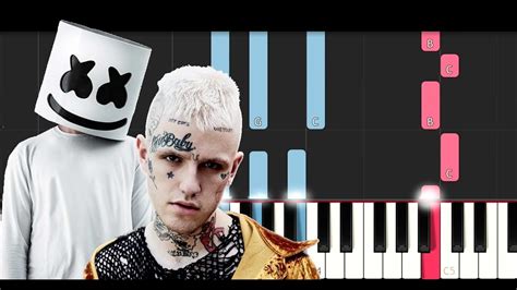 Lil Peep X Marshmello Spotlight Piano Tutorial Youtube