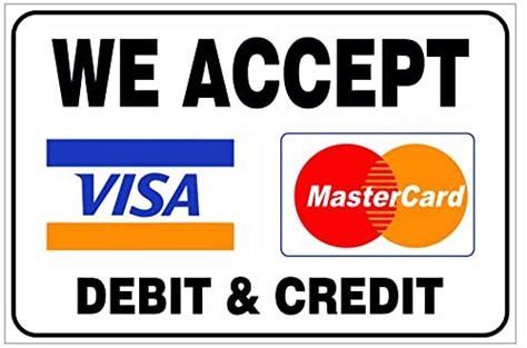 Sign World We Accept Credit Debit Cards Vinyl Sticker 6 X 4 Inches