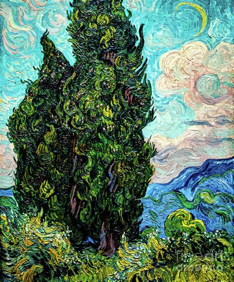 Cypresses By Van Gogh Painting By Vincent Van Gogh Pixels Merch